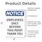 Signmission Employees Only Beyond This Point OSHA Notice Sign, Vinyl Decal, 3.5in W x 5in L, 2PK OS-2PACK-NS-D-35-V-11988 - alternate 3